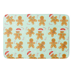 Gingerbread Men Pattern Badematte