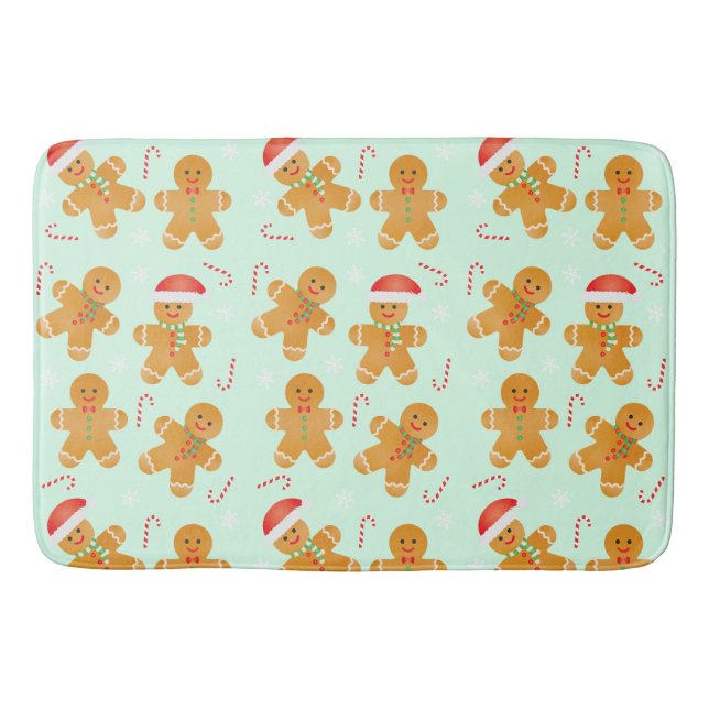 Gingerbread Men Pattern Badematte (Vorderseite)
