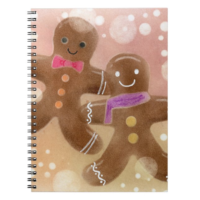 Gingerbread Men Spiral Foto Notebook Notizblock (Vorderseite)