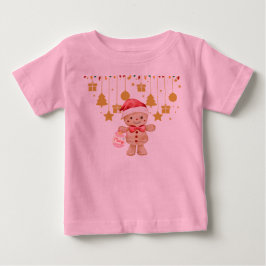 Gingerbread Merry Christmas Lights baby t shirt