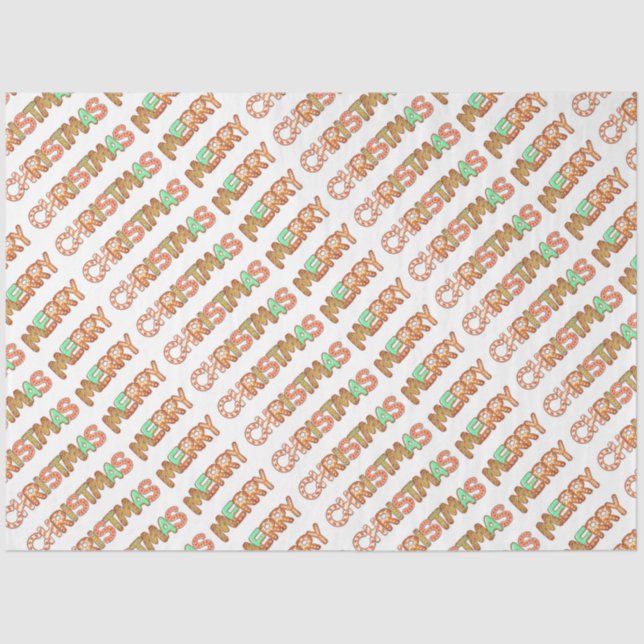 Gingerbread Merry Christmas Tissue Seidenpapier (Vorderseite)
