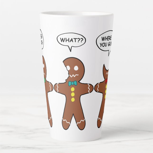 Gingerbread My Leg Hurts Spaß Milchtasse (Vorderseite)