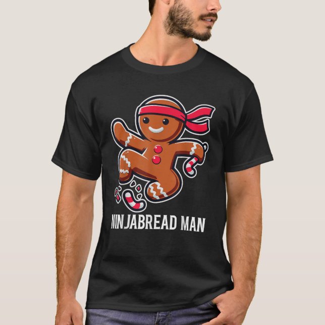 Gingerbread Ninjabread Man Funny Niedlich Groovy C T-Shirt (Vorderseite)