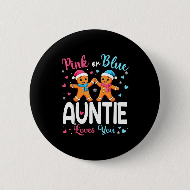 Gingerbread Nk Or Blue Auntie Loves You Christmas  Button (Vorderseite)