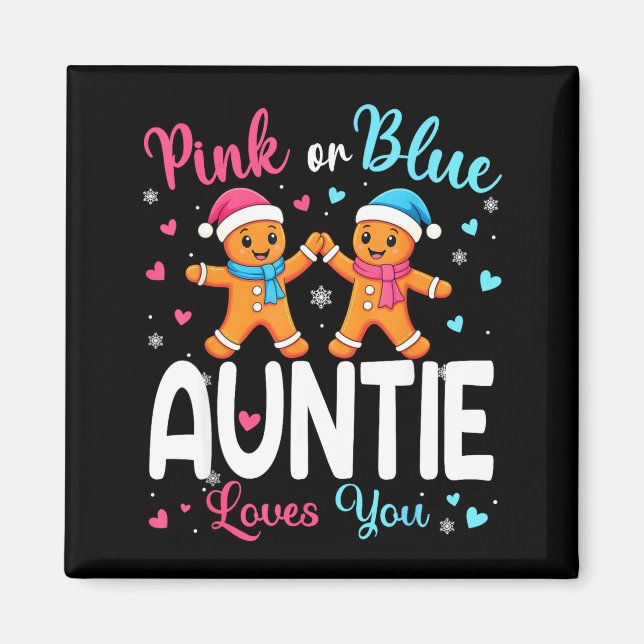 Gingerbread Nk Or Blue Auntie Loves You Christmas  Magnet (Vorne)
