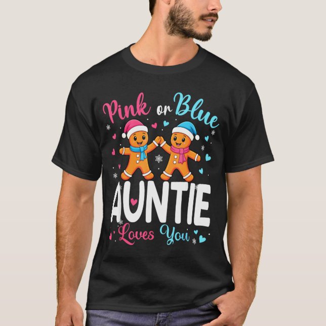 Gingerbread Nk Or Blue Auntie Loves You Christmas  T-Shirt (Vorderseite)