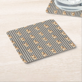 Gingerbread Parade On Gingham! Rechteckiger Pappuntersetzer