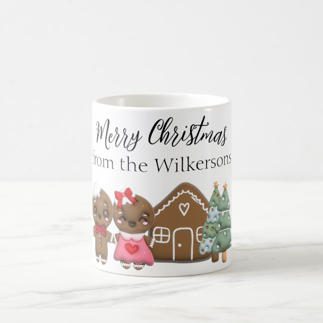 Gingerbread People Frohe Weihnachten Individuelle  Kaffeetasse (Mittel)