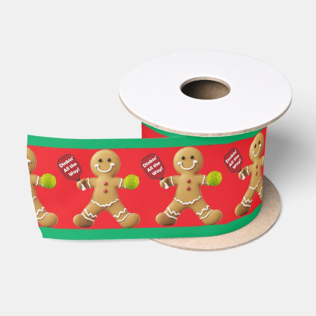Gingerbread Pickleball Party Satinband (Spule)