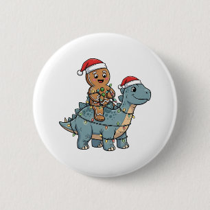 Gingerbread Riad A Dinosaurier Weihnachten Button