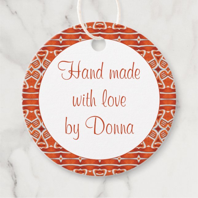 GINGERBREAD-Runde "Handmade"-Tags Geschenkanhänger (Vorderseite)