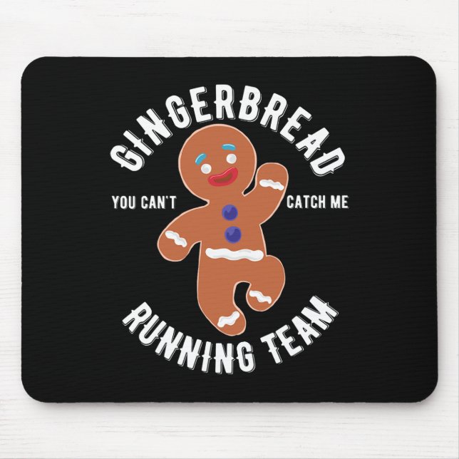 Gingerbread Running Team Fun Gingerbrot Weihnachte Mousepad (Vorne)