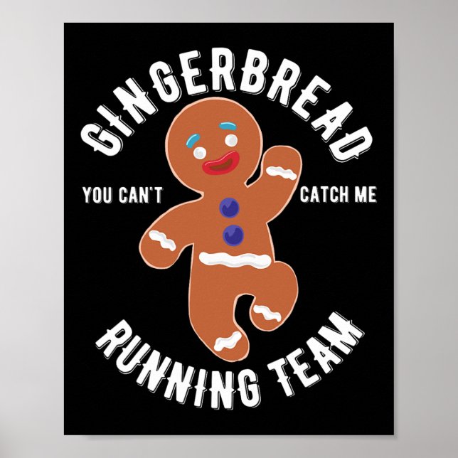 Gingerbread Running Team Fun Gingerbrot Weihnachte Poster (Vorne)