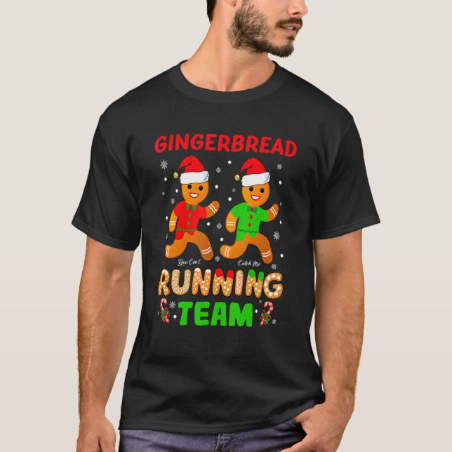 Gingerbread Running Team Gingerbread Cookie Christ T-Shirt (Vorderseite)