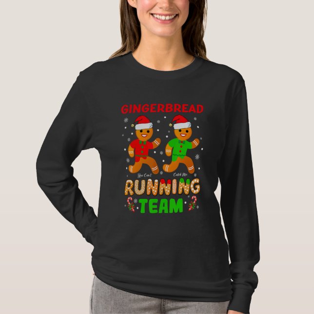 Gingerbread Running Team Gingerbread Cookie Christ T-Shirt (Vorderseite)