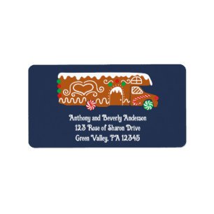 Gingerbread RV Klasse C Camper Weihnachten Adressaufkleber