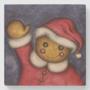 Gingerbread Santa Stone Untersetzer