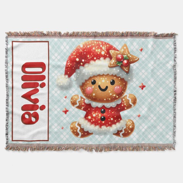 Gingerbread Santa Throw Blanket Decke (Vorderseite)