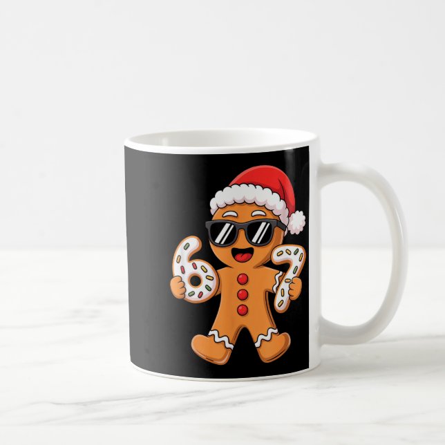 Gingerbread Santa With Sungles Holding 67 Cookies  Kaffeetasse (Rechts)