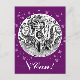 Gingerbread Sea Hexe | Lila Postkarte