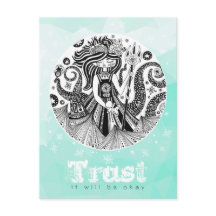 Gingerbread Sea Hexe | Pastellgrün Postkarte