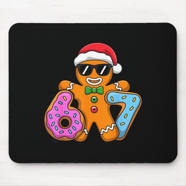 Gingerbread Six Seven 67 Ice Cream Drip Christmas  Mousepad (Vorne)