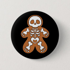 Gingerbread Skeleton Man Button