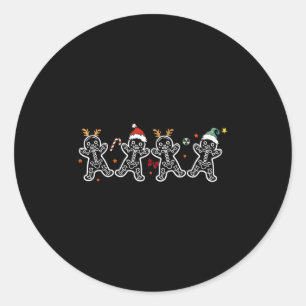 Gingerbread Skeleton Weihnachtsradiologie Shir Xra Runder Aufkleber
