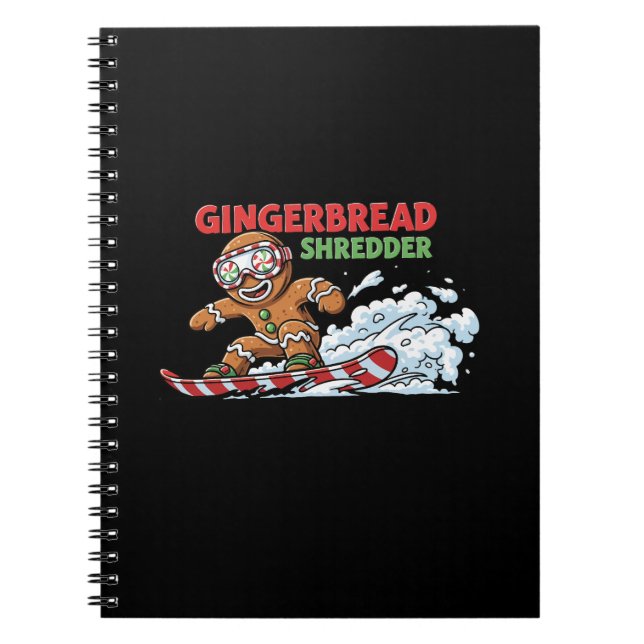 Gingerbread Snowboarder Notizblock (Vorderseite)
