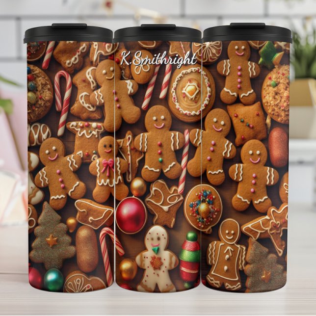 Gingerbread Sweet Holiday Cookie Wall Thermosbecher (Von Creator hochgeladen)