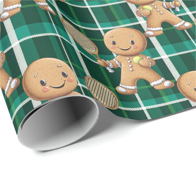 Gingerbread Tennis Grand Slam 🎾 🎄 Geschenkpapier (Rolleneckpunkt)