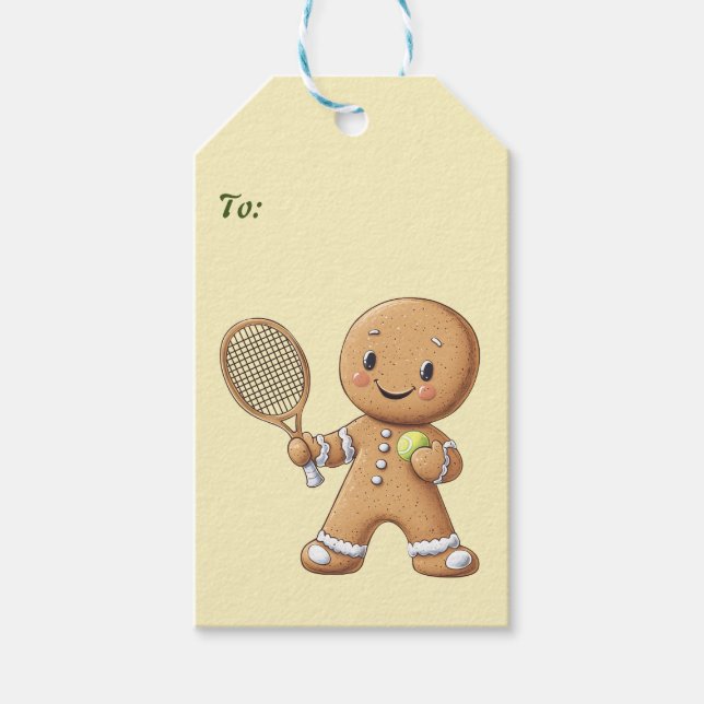 Gingerbread Tennis Grand Slam 🎾 Sondertext 🎄 Geschenkanhänger (Vorderseite)