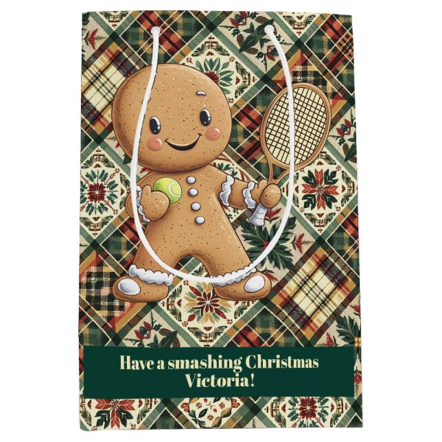 Gingerbread Tennis Grand Slam 🎾 Sondertext 🎄 Mittlere Geschenktüte (Vorderseite)