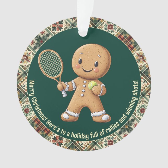 Gingerbread Tennis Grand Slam 🎾 Sondertext 🎄 Ornament (Vorderseite)