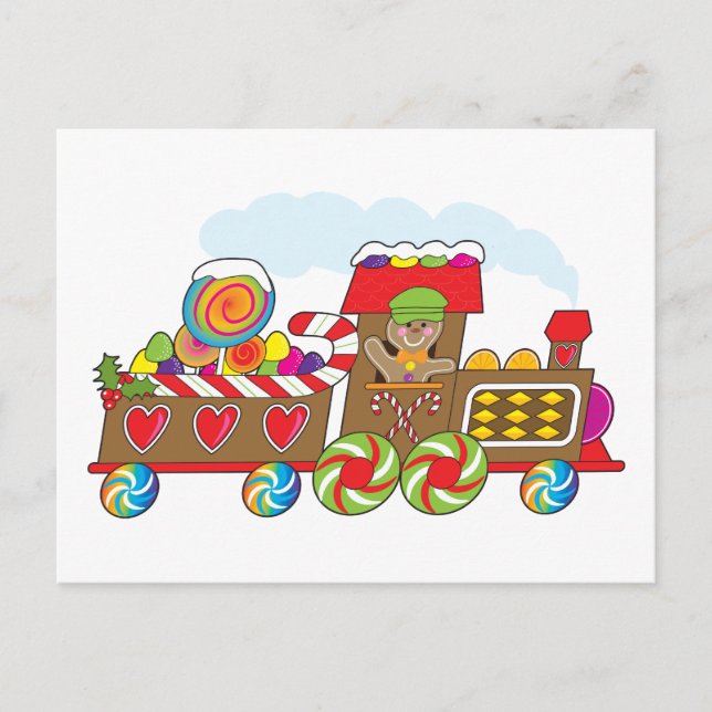Gingerbread Train Postkarte (Vorderseite)
