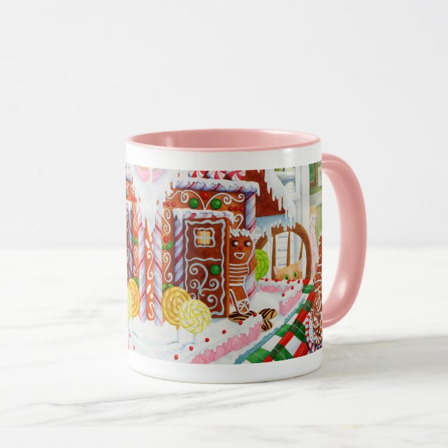 GINGERBREAD ÜBERRASCHENDE rosa Combo-Tasse Tasse (VorderseiteRechts)