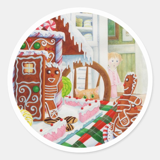 GINGERBREAD ÜBERRASCHUNG Große runde Stickers (Vorderseite)