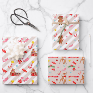Gingerbread Weihnachtsgeschenke Wrapping Papers Geschenkpapier Set