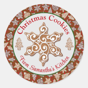 Gingerbread Weihnachtskekse Runder Aufkleber