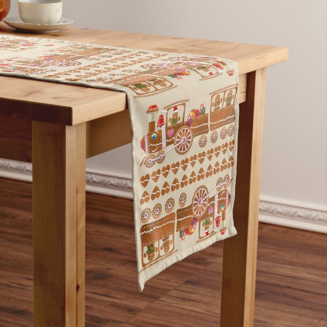 Gingerbread Weihnachtszüge Großer Tischläufer (Beispiel)