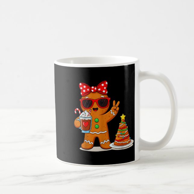 Gingerbread Women Drinking Coffee Christmas Tree C Kaffeetasse (Rechts)