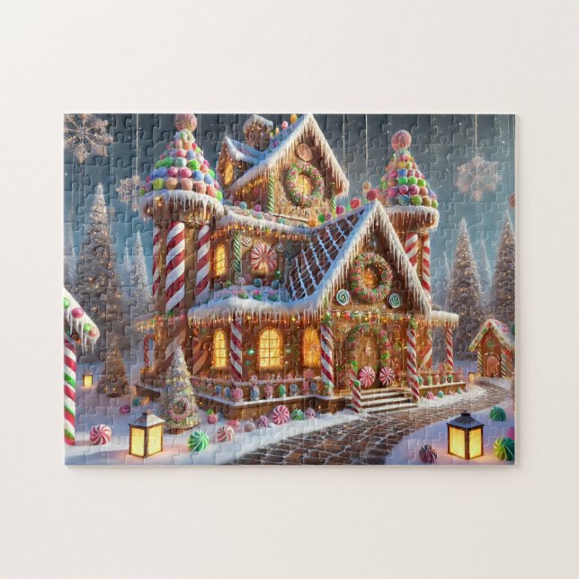 Gingerbread Wonderland Village Candy Cane House (Horizontal)