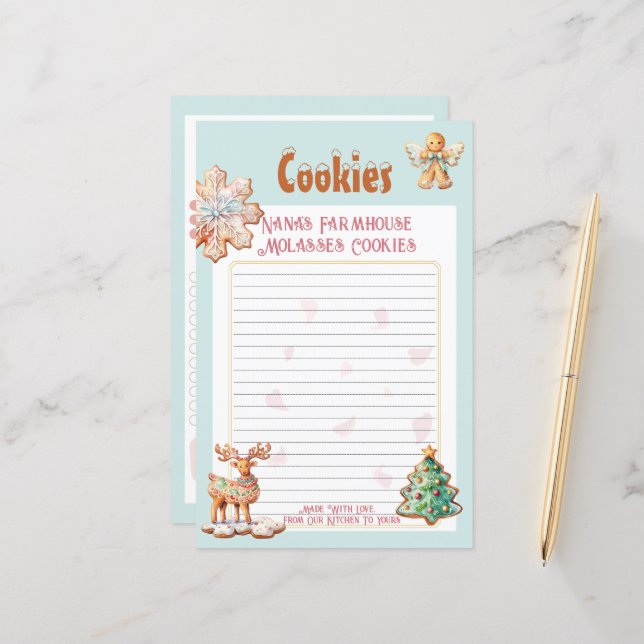 Gingerbread wünscht Vintage Landhaus-Recipe (Vorderseite/Rückseite Beispiel)