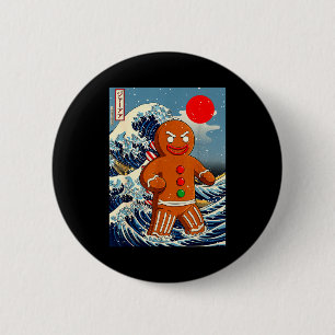 Gingerbread-zilla Vintage Japanische Kunst Lustige Button