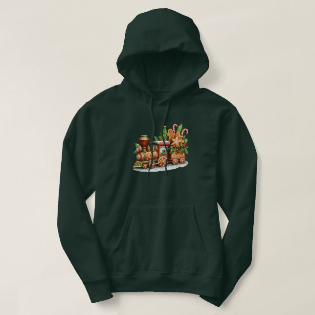 Gingerbread Zug Holiday Herren Hoodie (Design vorne)