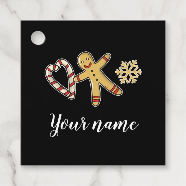 Gingerbreadman-Liebe Geschenkanhänger (Vorderseite)