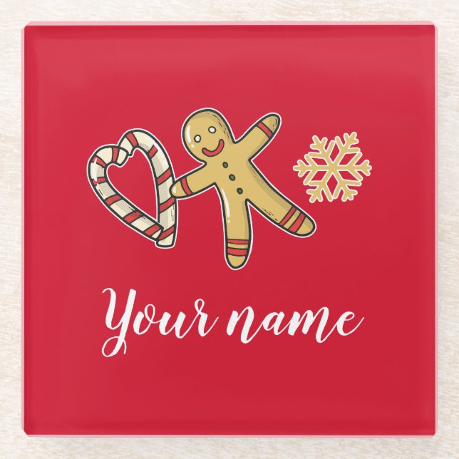 Gingerbreadman-Liebe Glasuntersetzer (Vorderseite)