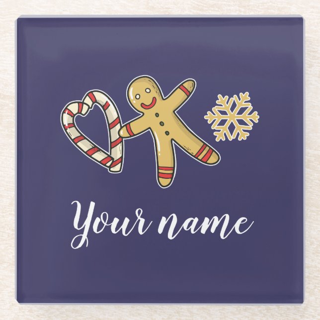 Gingerbreadman-Liebe Glasuntersetzer (Vorderseite)