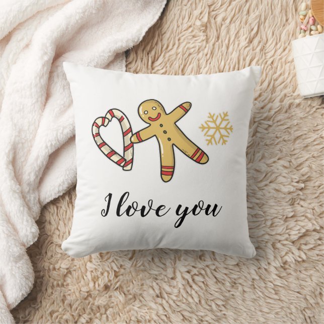 Gingerbreadman Liebe Throw Kissen (Decke)