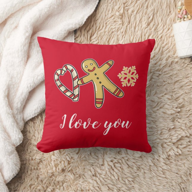 Gingerbreadman Liebe Throw Kissen (Decke)